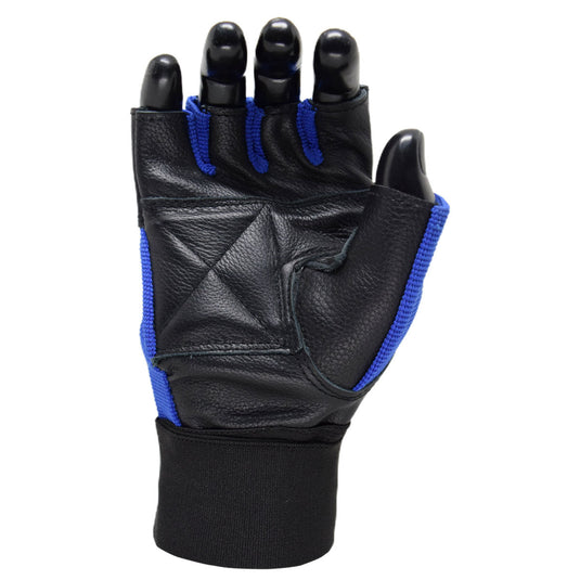 MRX - Weight Lifting Gloves Leather Workout Glove With Long Wrist Strap