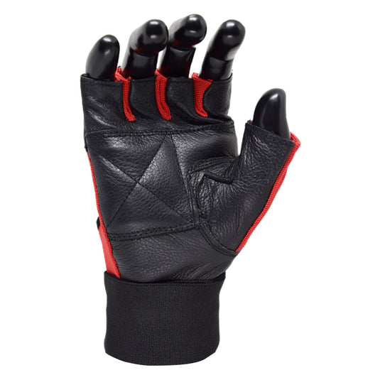 MRX - Weight Lifting Gloves Leather Workout Glove With Long Wrist Strap
