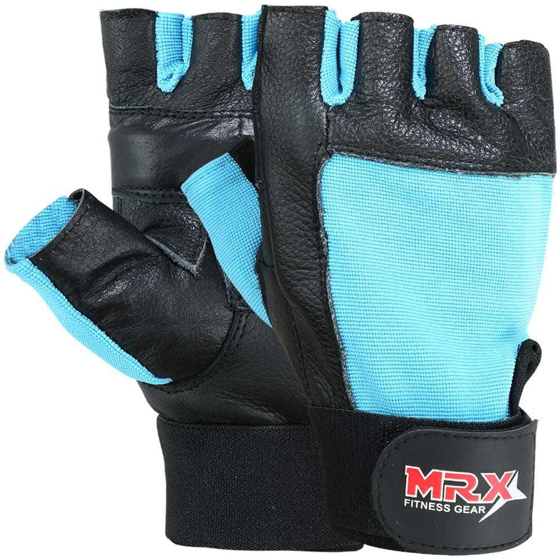 Load image into Gallery viewer, MRX - Weightlifting Training Gloves Gym Workout Glove Unisex Sky Blue - L
