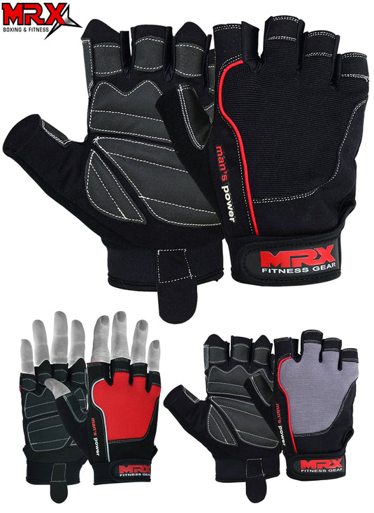 MRX - Weight Lifting Amara Leather Gloves Gym Workout Men Women