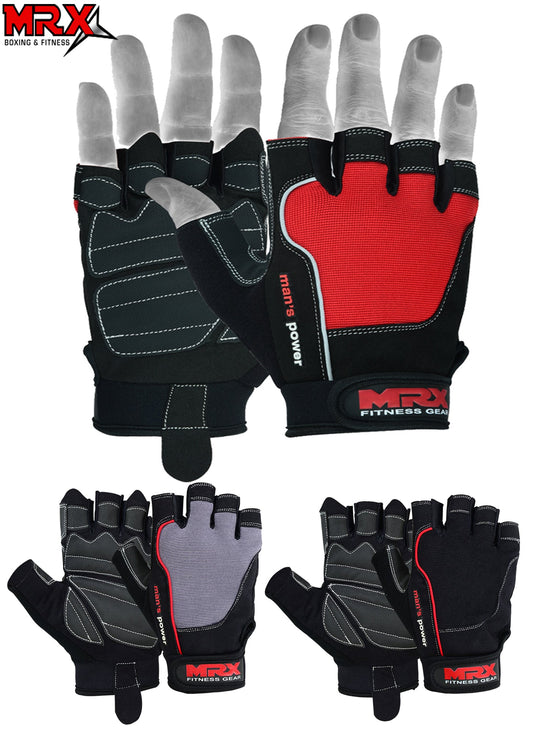 MRX - Weight Lifting Amara Leather Gloves Gym Workout Men Women