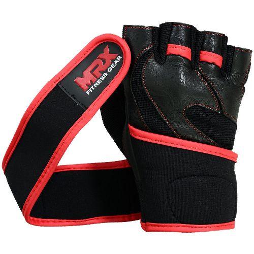 Load image into Gallery viewer, MRX - Weight Lifting Leather Gloves With Long Wrist Strap
