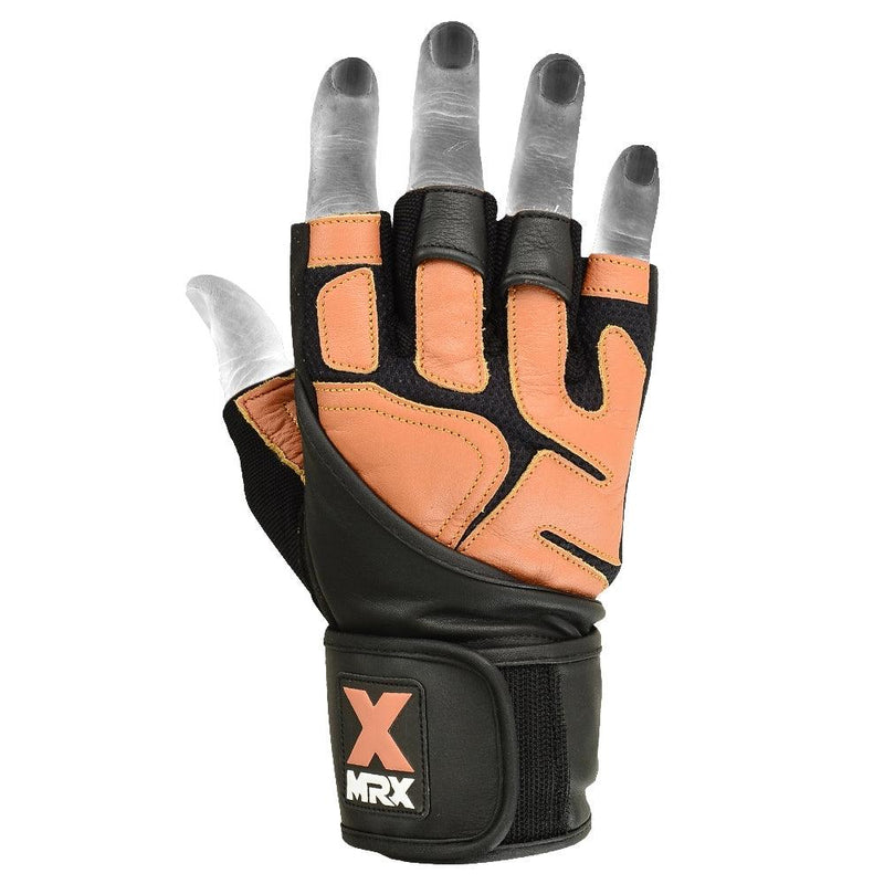 Load image into Gallery viewer, Mrx Men&#39;s Weight Lifting Pro Leather Gloves 18 Inches Long Wrist Strap
