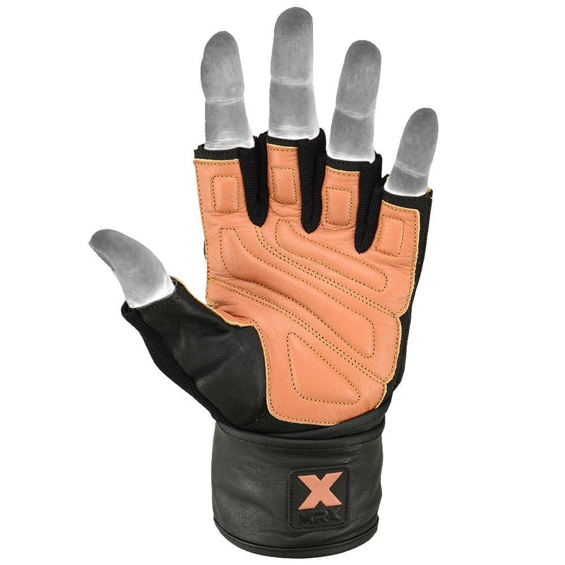 Load image into Gallery viewer, Mrx Men&#39;s Weight Lifting Pro Leather Gloves 18 Inches Long Wrist Strap
