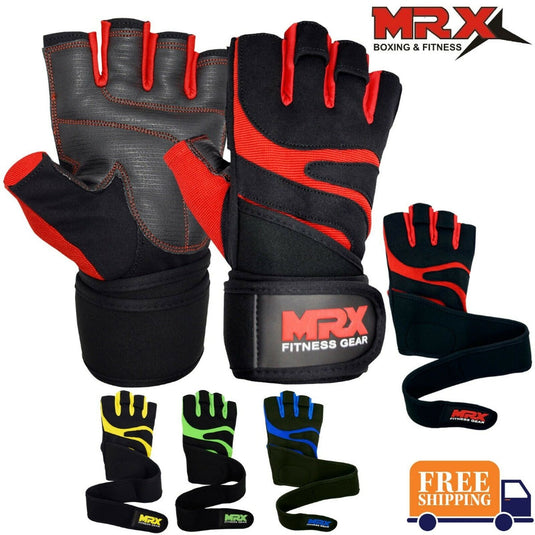 MRX - Weight Lifting Gloves Gym Workout Training Bodybuilding Wrist Strap