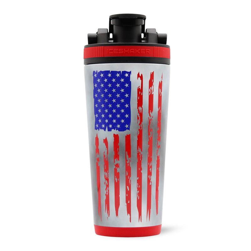 Load image into Gallery viewer, Ice Shaker - 26oz Ice Shaker - 4D American Flag
