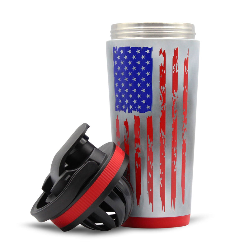 Load image into Gallery viewer, Ice Shaker - 26oz Ice Shaker - 4D American Flag
