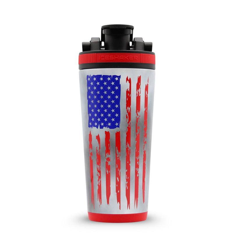 Load image into Gallery viewer, Ice Shaker - 26oz Ice Shaker - 4D American Flag

