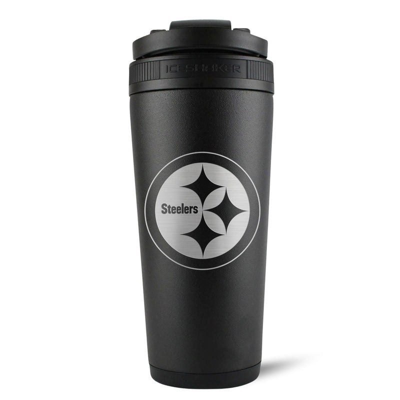 Load image into Gallery viewer, Ice Shaker - Officially Licensed Pittsburgh Steelers 26oz Ice Shaker - Black
