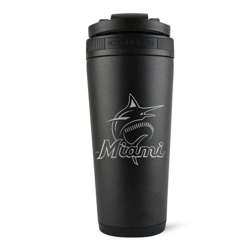 Load image into Gallery viewer, Ice Shaker - Officially Licensed Miami Marlins 26oz Ice Shaker
