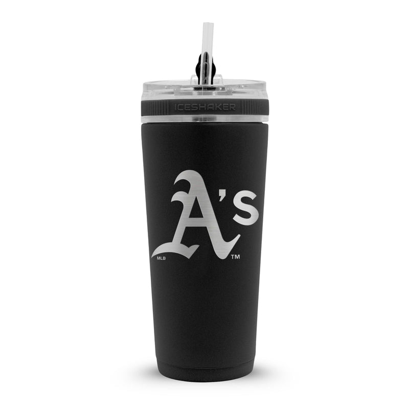 Load image into Gallery viewer, Ice Shaker - Officially Licensed Oakland Athletics 26oz Flex Bottle
