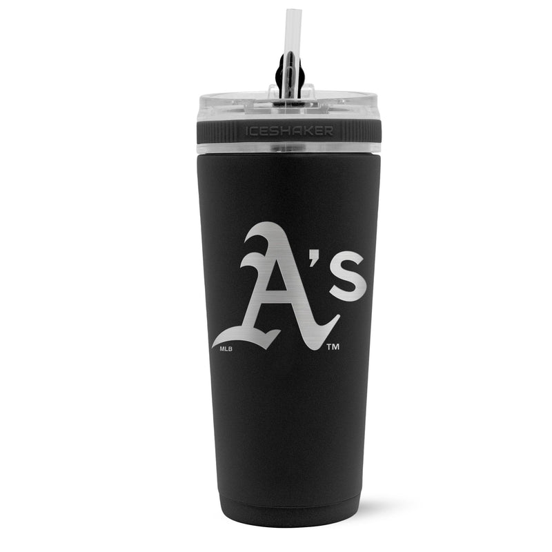 Load image into Gallery viewer, Ice Shaker - Officially Licensed Oakland Athletics 26oz Flex Bottle
