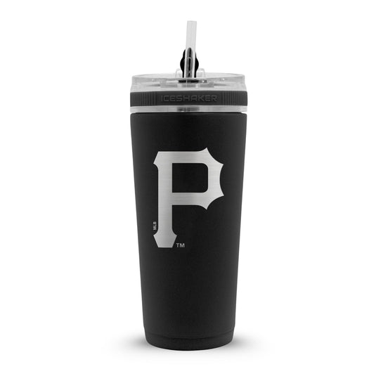 Ice Shaker - Officially Licensed Pittsburgh Pirates 26oz Flex Bottle - Black