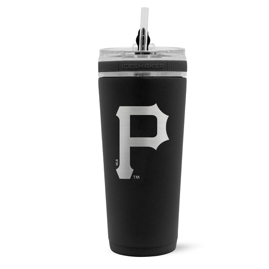 Ice Shaker - Officially Licensed Pittsburgh Pirates 26oz Flex Bottle - Black