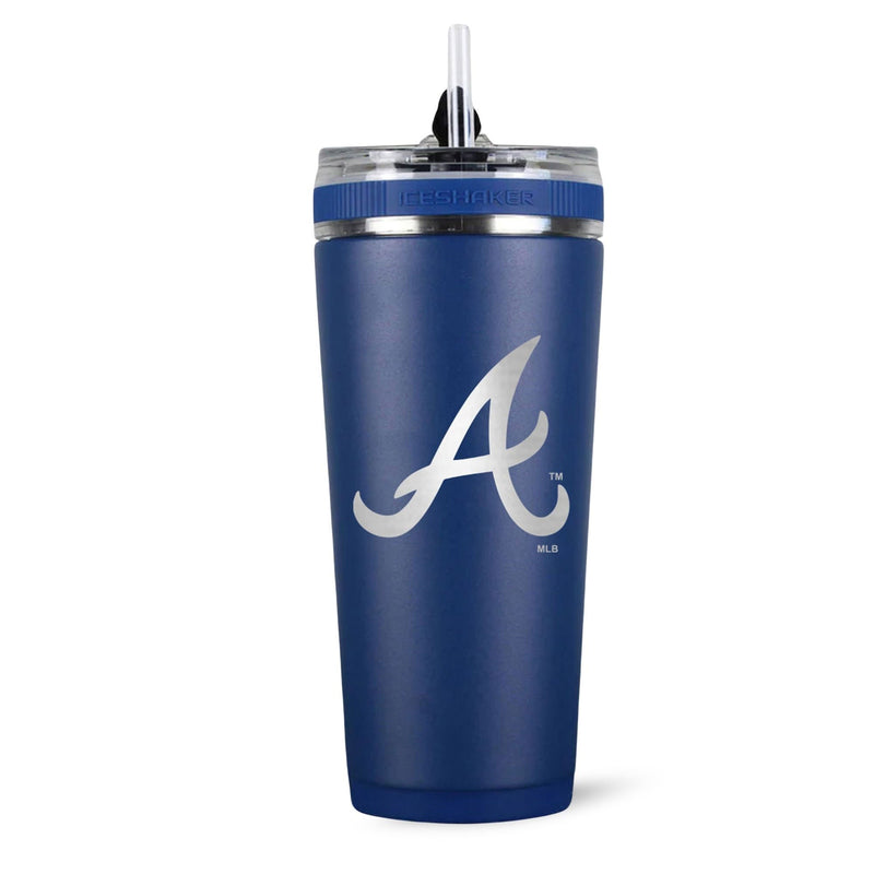 Load image into Gallery viewer, Ice Shaker - Officially Licensed Atlanta Braves 26oz Flex Bottle
