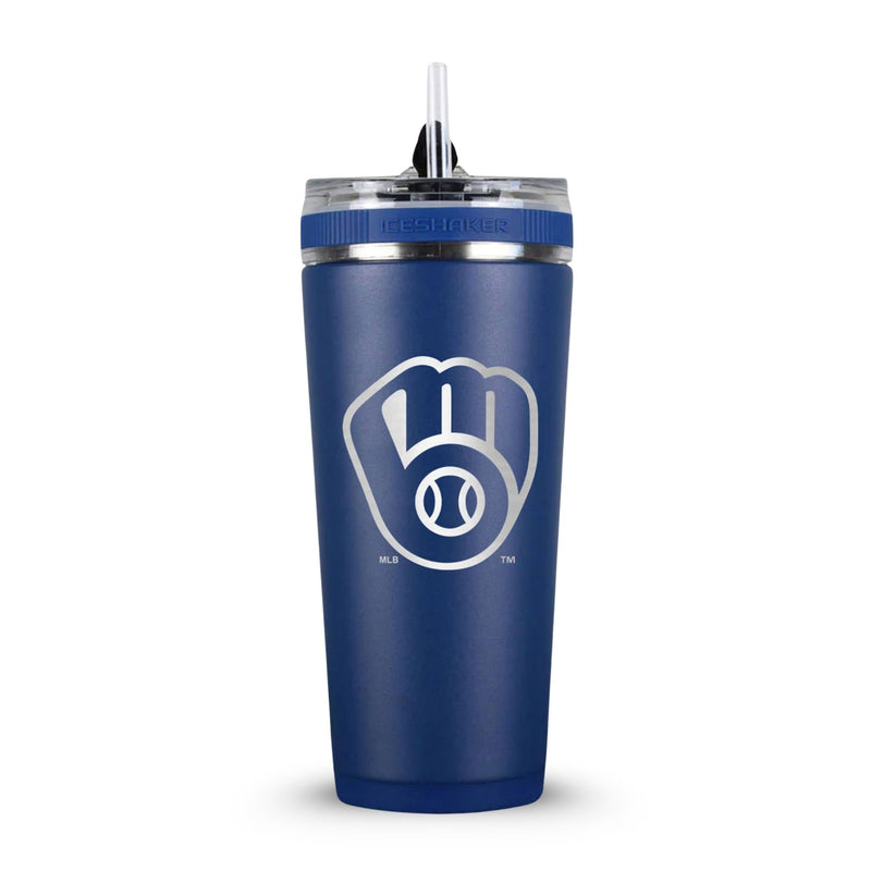 Load image into Gallery viewer, Ice Shaker - Officially Licensed Milwaukee Brewers 26oz Flex Bottle
