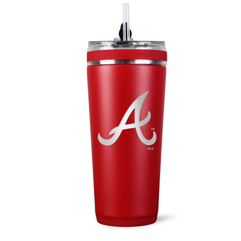 Load image into Gallery viewer, Ice Shaker - Officially Licensed Atlanta Braves 26oz Flex Bottle
