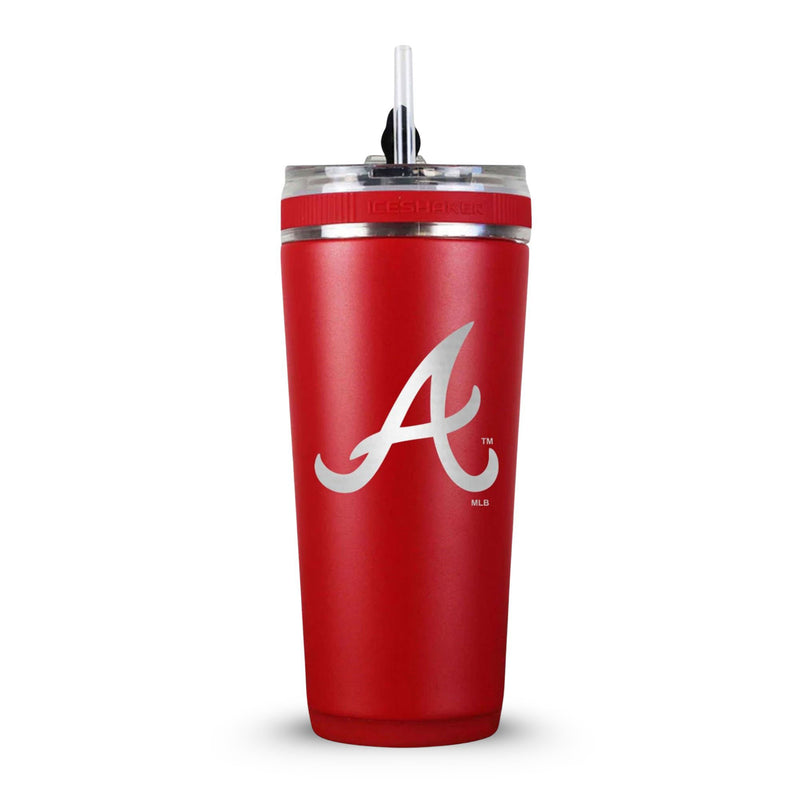 Load image into Gallery viewer, Ice Shaker - Officially Licensed Atlanta Braves 26oz Flex Bottle
