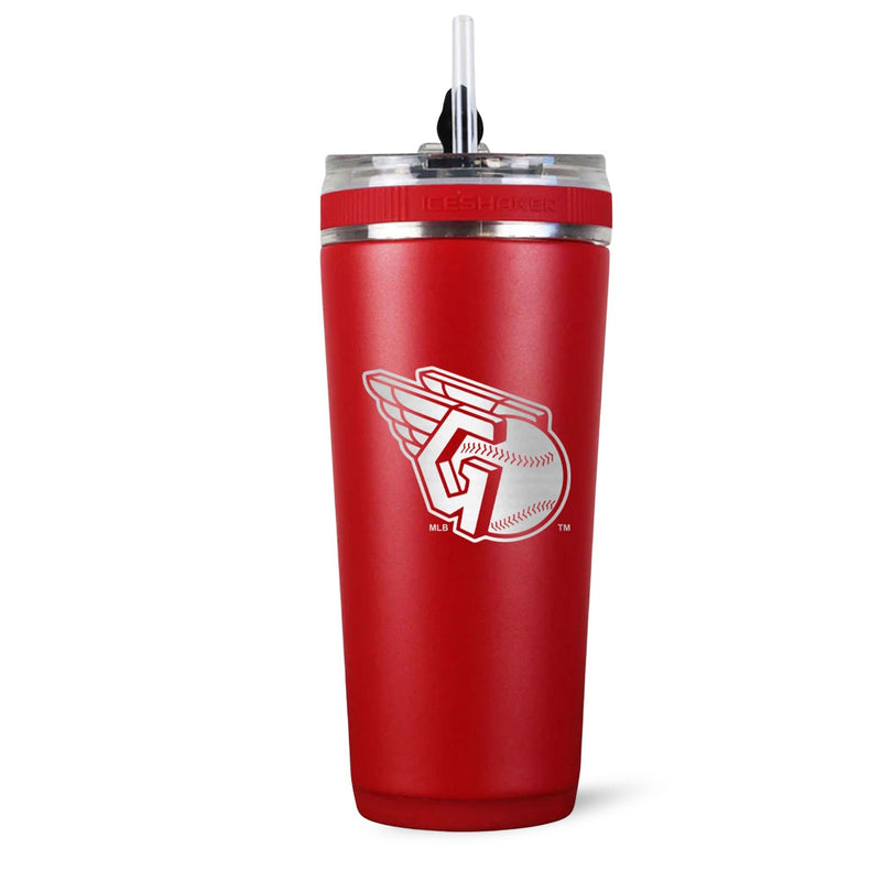 Load image into Gallery viewer, Ice Shaker - Officially Licensed Cleveland Guardians 26oz Flex Bottle
