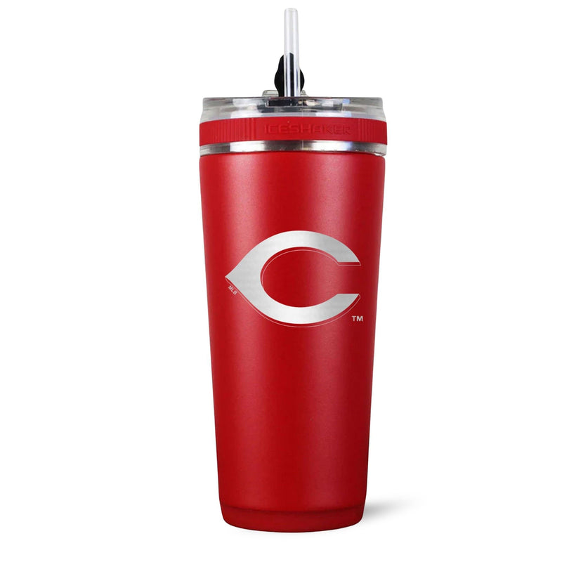 Load image into Gallery viewer, Ice Shaker - Officially Licensed Cincinnati Reds 26oz Flex Bottle
