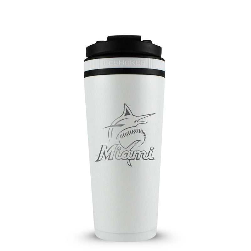 Load image into Gallery viewer, Ice Shaker - Officially Licensed Miami Marlins 26oz Ice Shaker
