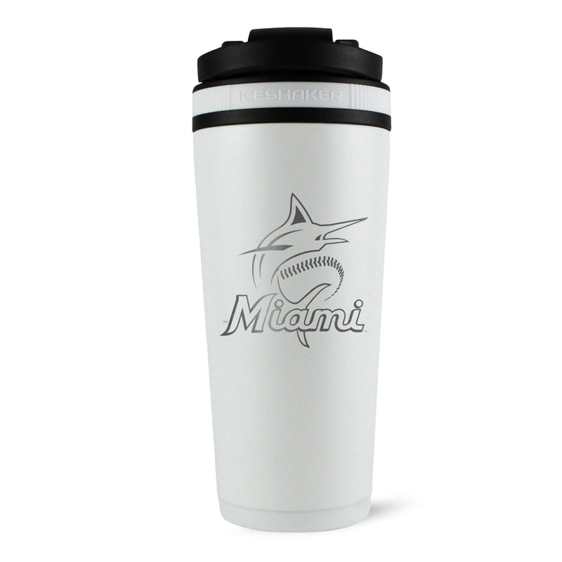 Load image into Gallery viewer, Ice Shaker - Officially Licensed Miami Marlins 26oz Ice Shaker
