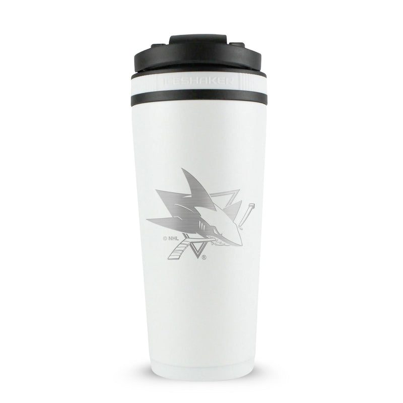 Load image into Gallery viewer, Ice Shaker - Officially Licensed San Jose Sharks 26oz Ice Shaker
