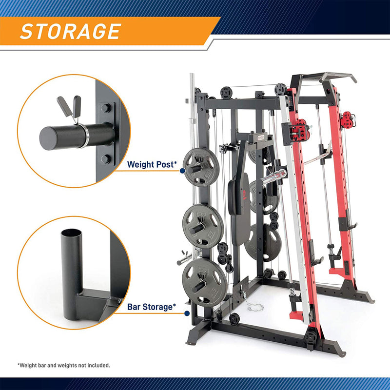 Load image into Gallery viewer, Marcy SM-7409 Smith Machine Cage Multi Purpose Home Gym Training System, White
