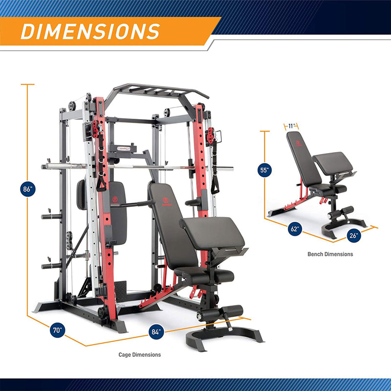 Load image into Gallery viewer, Marcy SM-7409 Smith Machine Cage Multi Purpose Home Gym Training System, White
