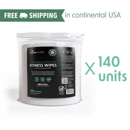 Wipex Co. - 700 Plant-Based Gym Wipes Bulk Refill Roll | Natural Fitness Equipment Wipes