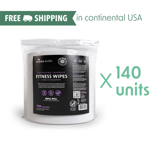 Wipex Co. - 700 Plant-Based Gym Wipes Bulk Refill Roll | Natural Fitness Equipment Wipes