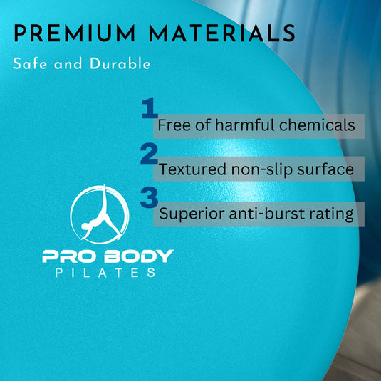 ProBody Pilates - 9 Inch Small Exercise Ball for Stability, Barre, Pilates, Yoga, and Balance (Electric Blues)