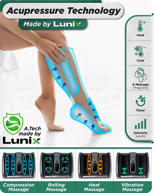 LX21 Shiatsu Foot and Calf Massager with Remote - Gray