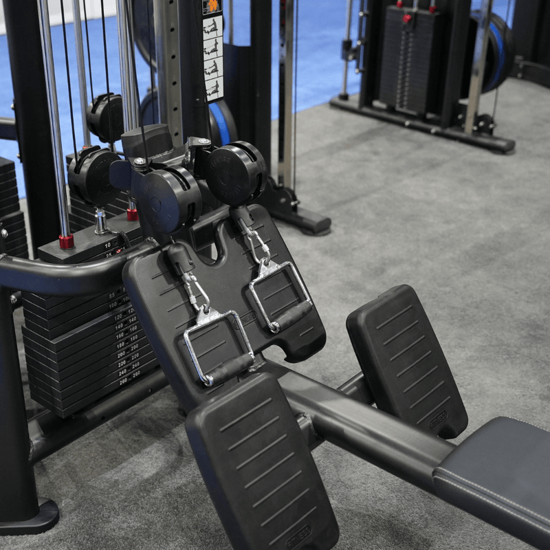 Load image into Gallery viewer, Muscle D Fitness - 4 Stack Megatron Deluxe Jungle Gym - Commercial Lat Pull, Low Row, Adj. Hi/Low Pulleys
