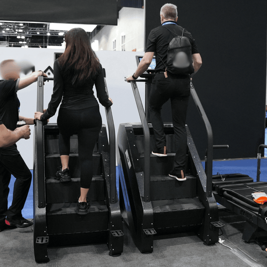 Muscle D Fitness - Commercial Stair Climber - Stepmill - LED Screen - Durable - Black - Heart Rate Monitor
