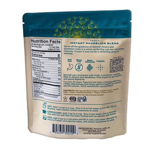 Teeccino - Instant Dandelion Herbal Coffee