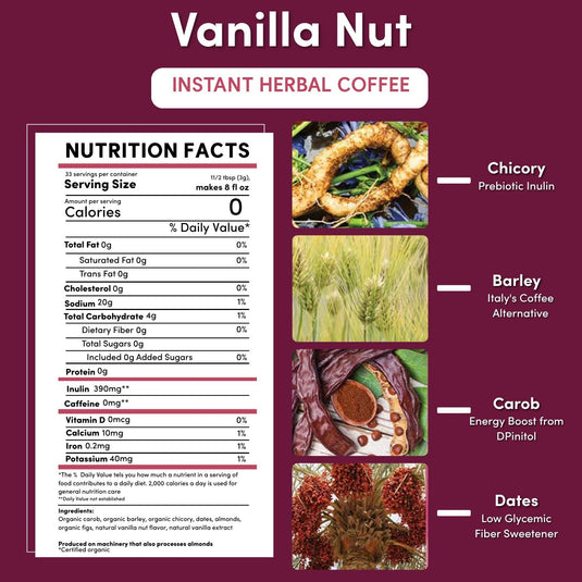 Teeccino - Instant Vanilla Nut Herbal Coffee
