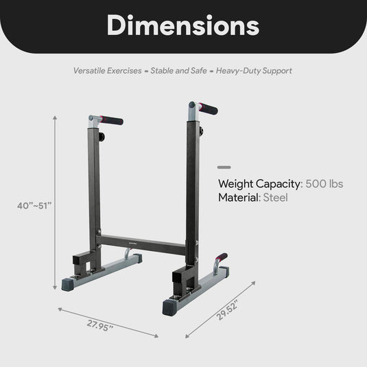 BalanceFrom Fitness - Multi-Function Home Gym Exercise Dip Stand, 500lb Capacity, Black