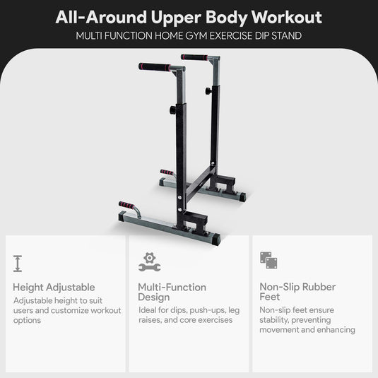 BalanceFrom Multi-Function Home Gym Exercise Dip Stand, 500lb Capacity, Black