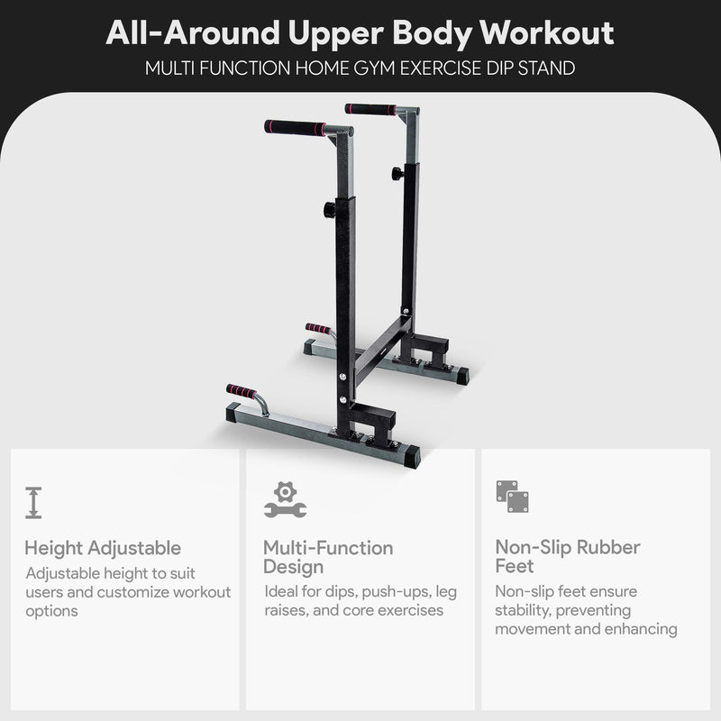 Load image into Gallery viewer, BalanceFrom Multi-Function Home Gym Exercise Dip Stand, 500lb Capacity, Black
