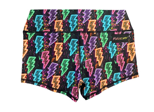 Peachy Athletic - Cheetah Bolts Shorts - Unicorn Collection