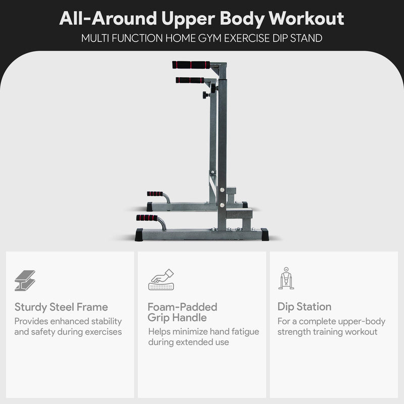 Load image into Gallery viewer, BalanceFrom Multi Function Home Gym Exercise Dip Stand, 500lb Capacity, Gray
