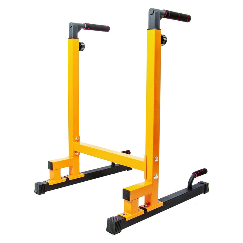 Load image into Gallery viewer, BalanceFrom Multi-Function Home Gym Exercise Dip Stand, 500lb Capacity, Yellow
