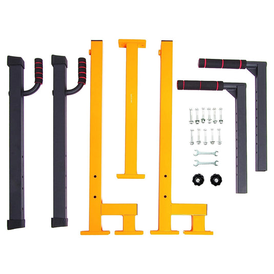 BalanceFrom Fitness - Multi-Function Home Gym Exercise Dip Stand, 500lb Capacity, Yellow