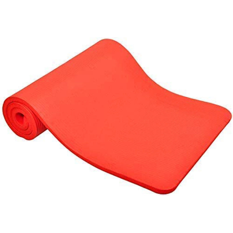 Load image into Gallery viewer, BalanceFrom Fitness GoCloud 1&quot; Extra Thick Exercise Mat w/Carrying Strap, Red
