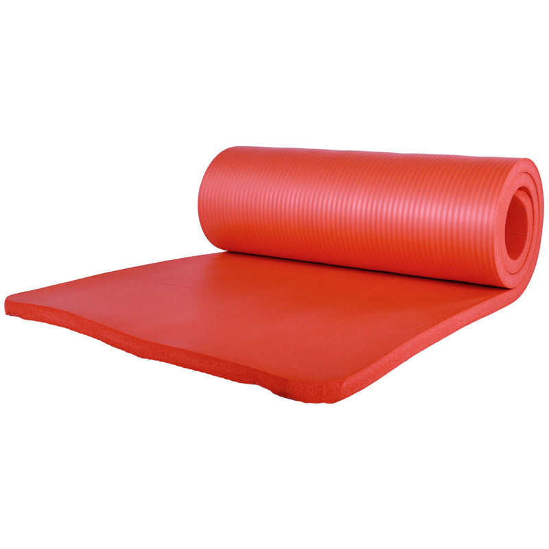 Load image into Gallery viewer, BalanceFrom Fitness 71&quot;x24&quot; Anti Tear Yoga Mat w/Strap, Knee Pad &amp; Blocks, Red

