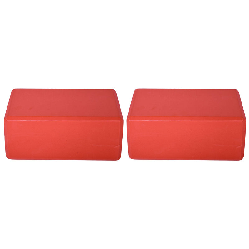 Load image into Gallery viewer, BalanceFrom Fitness 71&quot;x24&quot; Anti Tear Yoga Mat w/Strap, Knee Pad &amp; Blocks, Red
