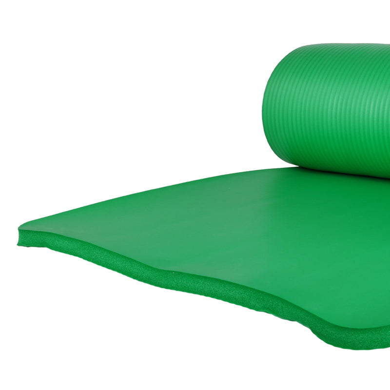 Load image into Gallery viewer, BalanceFrom Fitness 1&quot; Extra Thick Yoga Mat w/Knee Pad and Carrying Strap, Green
