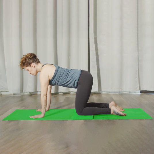 BalanceFrom Fitness - 1" Extra Thick Yoga Mat w/Knee Pad and Carrying Strap, Green