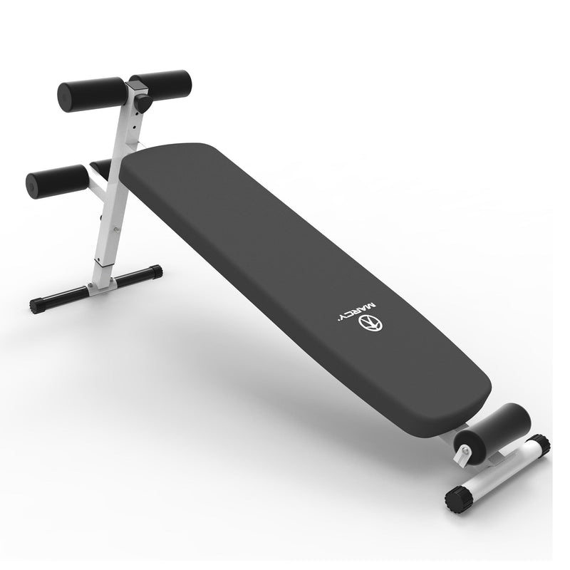Load image into Gallery viewer, Marcy Folding Utility Bench Slant Board w/Headrest for Home Gym Exercise, White
